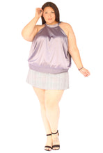 Load image into Gallery viewer, Universal Standard Silver Smocked Bottom Blouse, Size XL (26-28)
