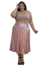 Load image into Gallery viewer, Shein Pink Sequin Midi Skirt, Size 3XL
