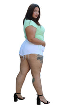 Load image into Gallery viewer, Tabria Majors X Fashion To Figure White Cheeky Shorts, Size 16
