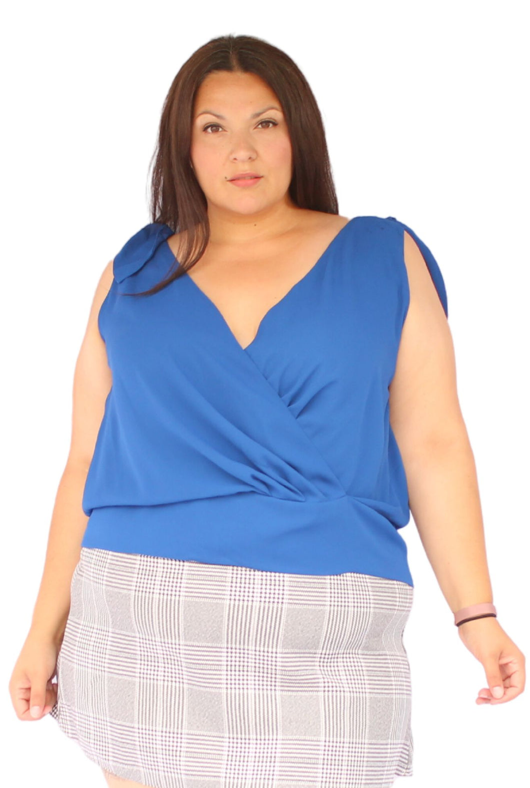 Fashion to Figure Blue Tank with Shoulder Tie, Size 2