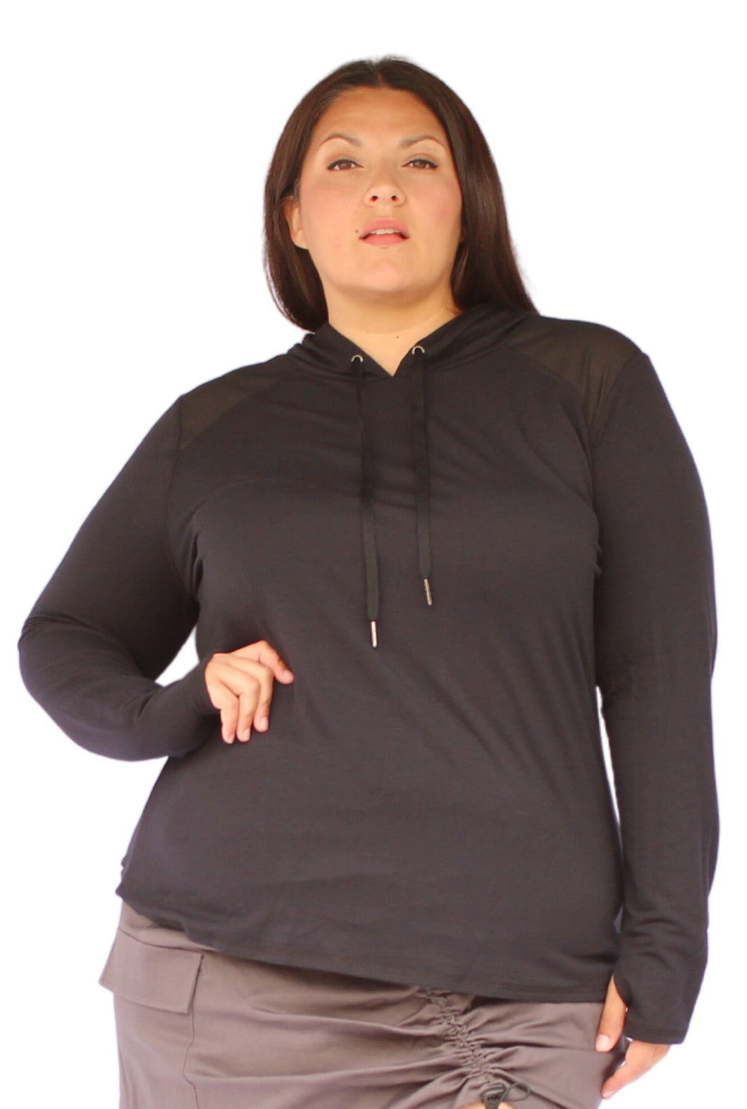 Fashion to Figure Black Lightweight Active Sweatshirt, Size 2