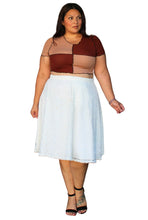 Load image into Gallery viewer, Calvin Klein White Lined A Line Skirt, Size 16W
