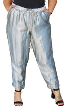 Load image into Gallery viewer, Lane Bryant Metallic Silver Elastic Waist Pants, Size 18/20
