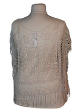 Load image into Gallery viewer, Cream Fringe Crochet Top, Size L
