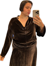 Load image into Gallery viewer, Maria Cornejo Velvet Brown Skirt Set, Size 16
