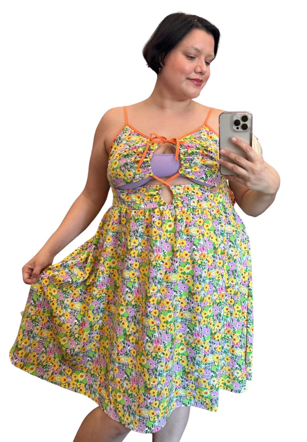 Shein Cut Out Bust floral Sundress Dress, Size 4X
