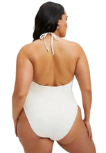 Load image into Gallery viewer, Good American Plunge Neck Ivory Onepiece Swimsuit, Size XL and 2X
