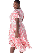 Load image into Gallery viewer, Lane Bryant Faux Wrap Pink Floral Dress, Size 26/28
