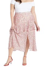 Load image into Gallery viewer, Eloquii Pink Ruffle Fruit Flounce Midi Skirt, Size 20
