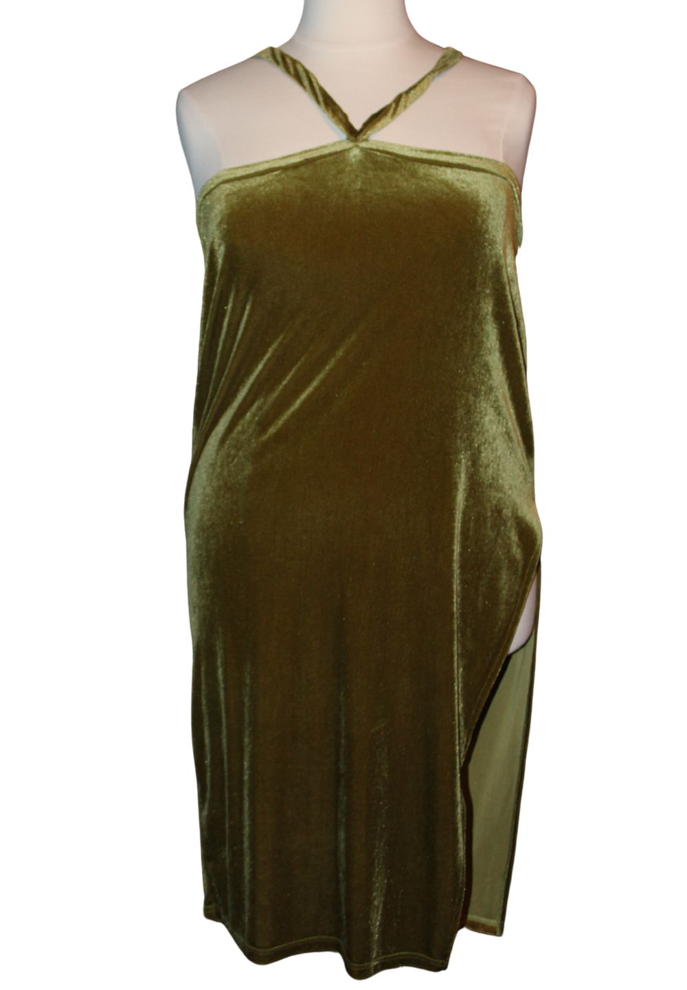 Shein Olive Green Velvet Dress, Size 4X