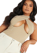 Load image into Gallery viewer, Pretty Little Thing Brown Gingham Underwire Top, Size 16

