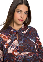 Load image into Gallery viewer, Ulla Popken Paisley Print Tie Neck Long Sleeve Blouse, Size 24/26
