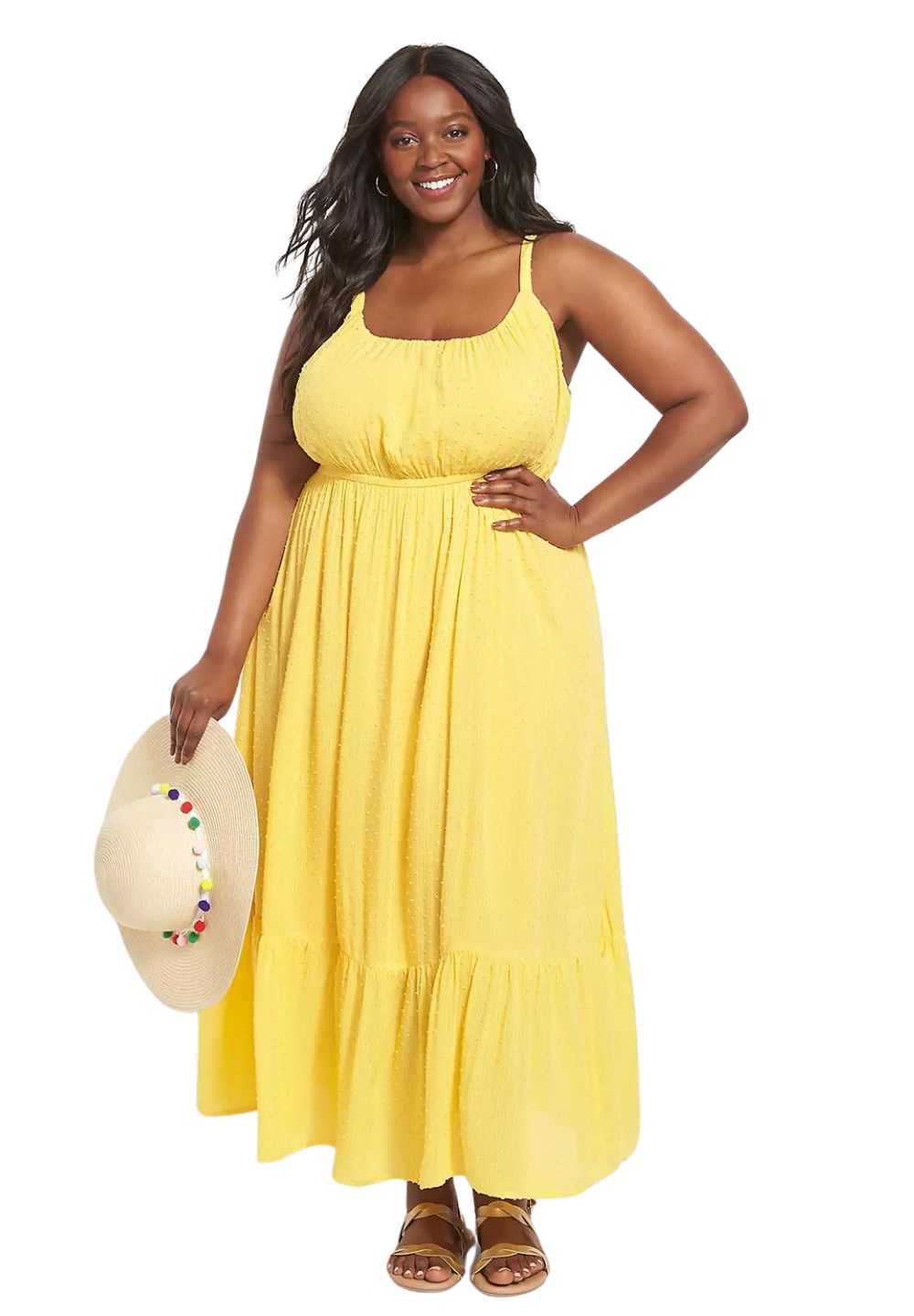NWT Lane Bryant Yellow Sleeveless Cami Dress, Size 24