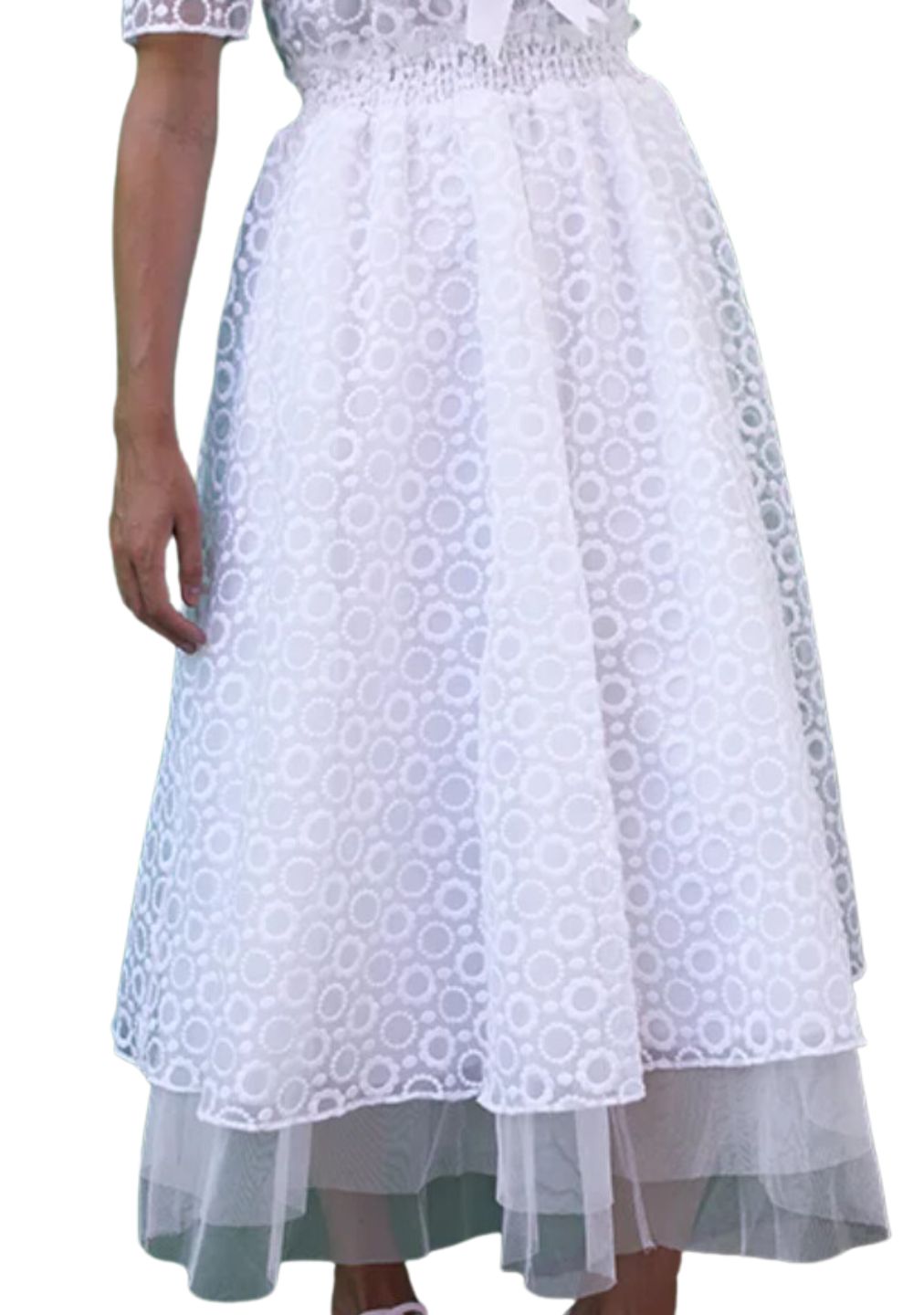 Atlantic Pacific White Organza Skirt, Size XXL