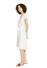 Load image into Gallery viewer, Universal Standard Tulip Hem Linen Wrap Dress, Size 26/28
