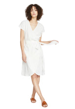 Load image into Gallery viewer, Universal Standard Tulip Hem Linen Wrap Dress, Size 26/28
