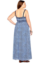Load image into Gallery viewer, Torrid Blue Geo Lined Maxi Dress, Size 22
