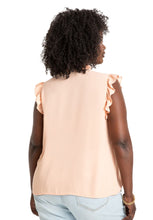 Load image into Gallery viewer, Eloquii Ruffle Placket Peach Top, Size 20

