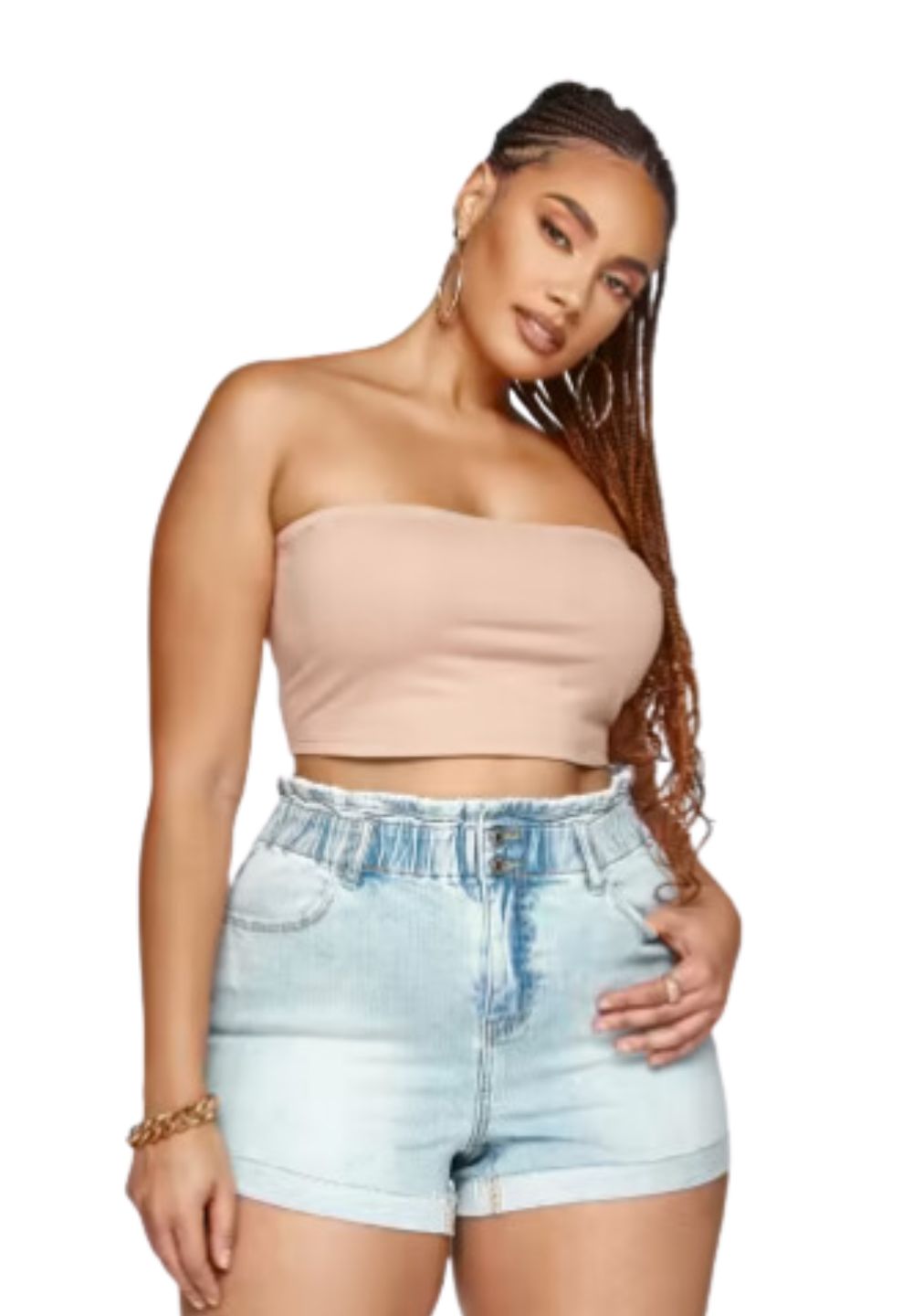 Fashion to Figure Essential Tube Top in Tan, Size 3X