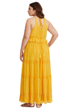 Load image into Gallery viewer, Torrid Yellow Chiffon Maxi Dress, Size 16
