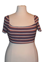 Load image into Gallery viewer, Tobi Blue Stripe Crop Top, Size XL
