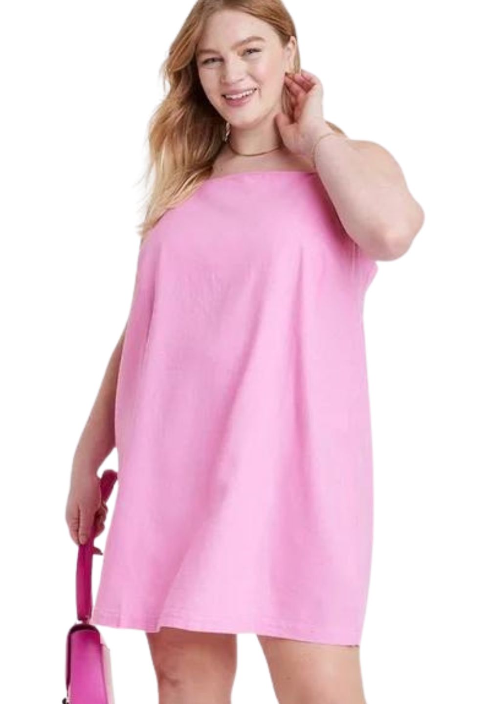 A New Day Pink Linen Dress, Size XXL