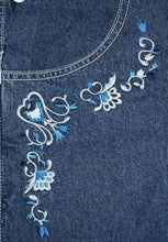 Load image into Gallery viewer, Revolt Embroidered Denim Overalls, Size 26

