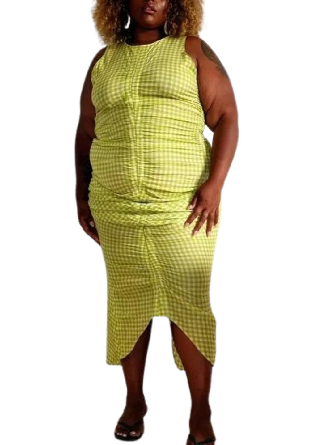 WRAY Green Gingham Josephine Dress, Size 3X