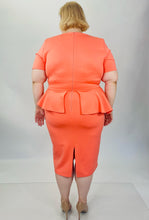Load image into Gallery viewer, True Violet Coral Peplum Bodycon Midi Dress, Size 28
