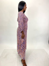 Load image into Gallery viewer, Yigal Azrouël Red, White, and Blue Mini Floral Asymmetrical Wrap Dress, Size 12/14
