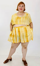Load image into Gallery viewer, The Plus Bus Line Yellow and White Buttercream Crop and Shorts 2-Piece Set, Multiple Sizes!
