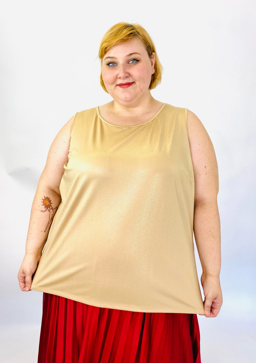 Catherine's Light Tan Sleeveless Top, Size 26/28