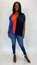 Load image into Gallery viewer, Maria Cornejo Black, Orange, Blue, and Maroon Color Block Blouse, Size 12
