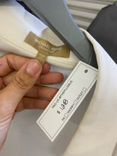 Load image into Gallery viewer, Michael Kors Off-White Sheer-Leaning Button Up with Tie Cuff Details, Size 14
