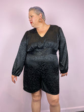 Load image into Gallery viewer, Smoking Jacket Style Romper with Cheetah Print
