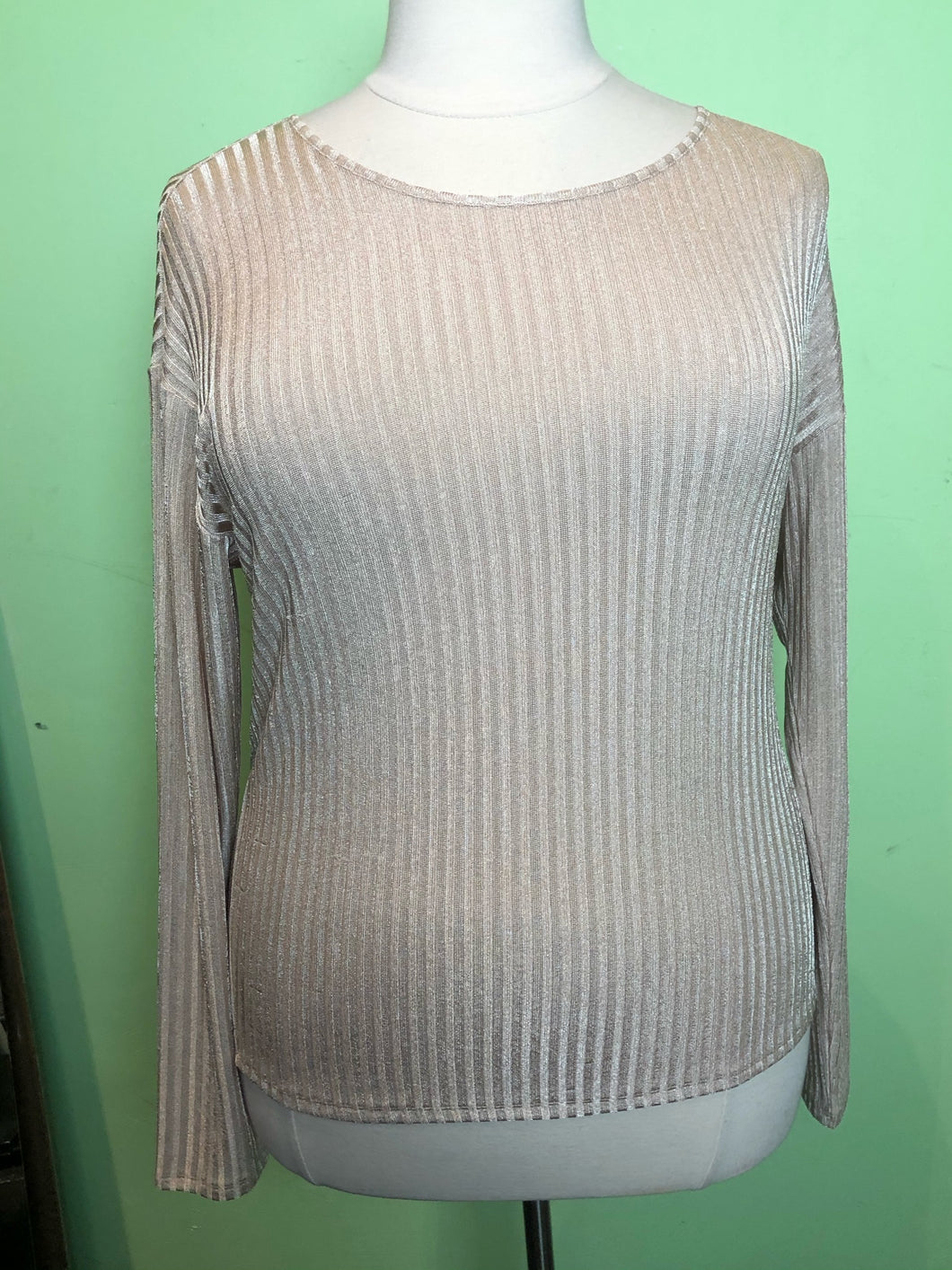 Good American Light Tan Ribbed Sweater, Size 2X