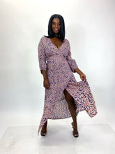 Load image into Gallery viewer, Yigal Azrouël Red, White, and Blue Mini Floral Asymmetrical Wrap Dress, Size 12/14
