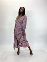 Load image into Gallery viewer, Yigal Azrouël Red, White, and Blue Mini Floral Asymmetrical Wrap Dress, Size 12/14
