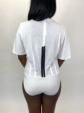 Load image into Gallery viewer, RtA White Cotton T-Shirt Bodysuit with Exposed Zipper Detail, Multiple Sizes
