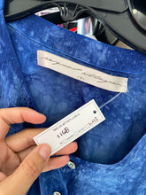 Load image into Gallery viewer, Raquel Allegra Dark and Light Blue Tie-Dye Blouse with Buttons, Size 3
