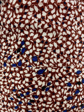 Load image into Gallery viewer, Yigal Azrouël Red, White, and Blue Mini Floral Asymmetrical Wrap Dress, Size 12/14
