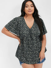 Load image into Gallery viewer, BloomChic V-Neck Flutter Sleeve Blouse
