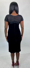 Load image into Gallery viewer, Marchesa Black Velvet Body-Hugging Dress with Embroidery &amp; Beading, Size 10, 16 Available!

