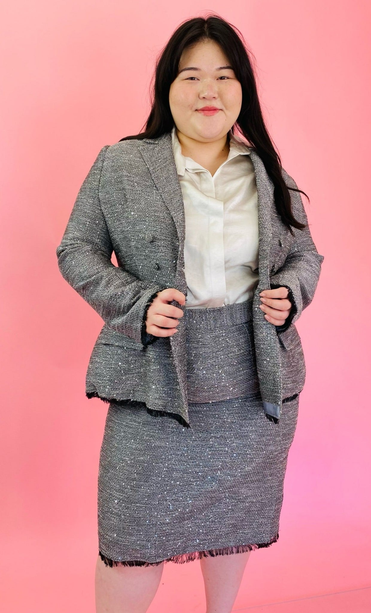 Gray skirt discount suit