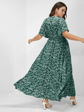 Load image into Gallery viewer, BLOOMCHIC DITSY FLORAL SPLIT HEM FLUTTER SLEEVE POCKETS DRESS MULTIPLE COLORS SIZES
