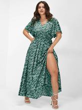 Load image into Gallery viewer, BLOOMCHIC DITSY FLORAL SPLIT HEM FLUTTER SLEEVE POCKETS DRESS MULTIPLE COLORS SIZES
