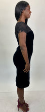 Load image into Gallery viewer, Marchesa Black Velvet Body-Hugging Dress with Embroidery &amp; Beading, Size 10, 16 Available!
