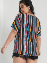 Load image into Gallery viewer, BLOOMCHIC GEO PRINT VERTICAL STRIPES BLOUSE
