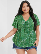 Load image into Gallery viewer, BloomChic V-Neck Flutter Sleeve Blouse
