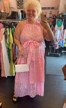 Load image into Gallery viewer, Zelie For She Pink Floral Halter Top Maxi Dress, Size 1X
